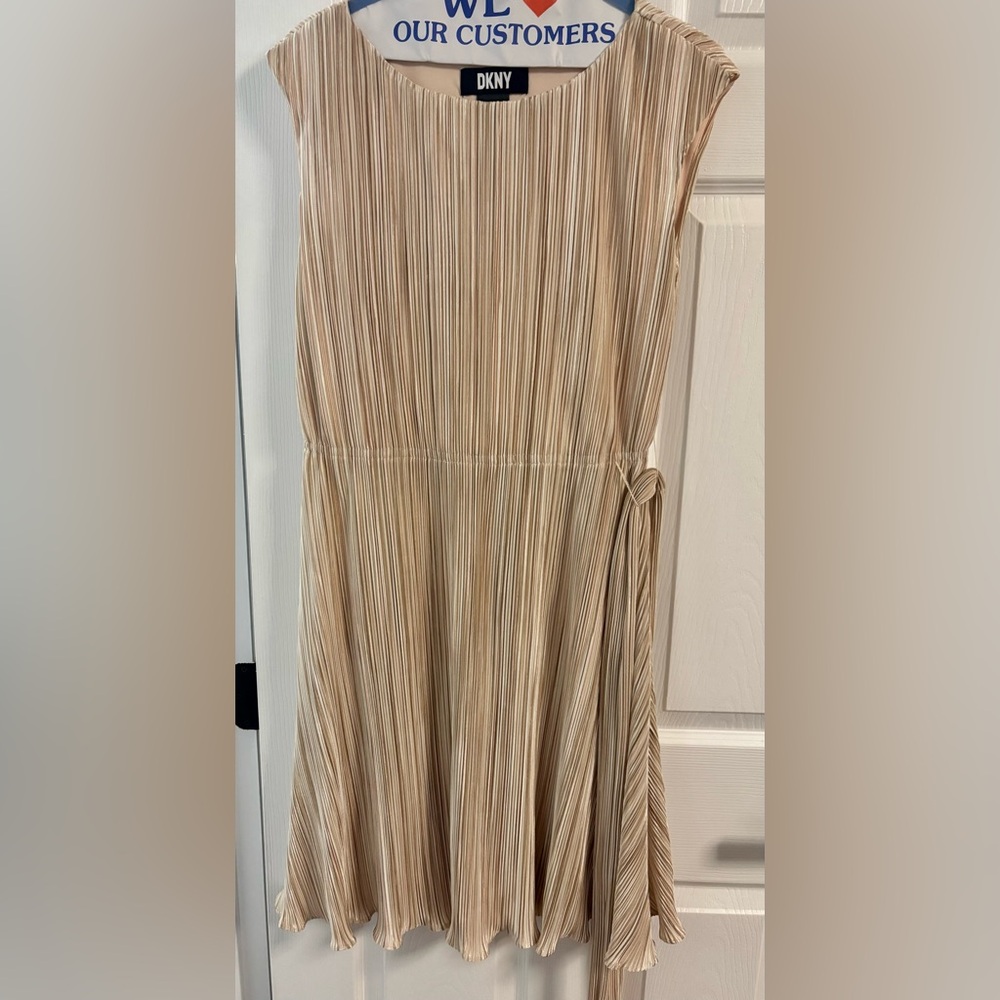 DKNY Cream Pleated Dress